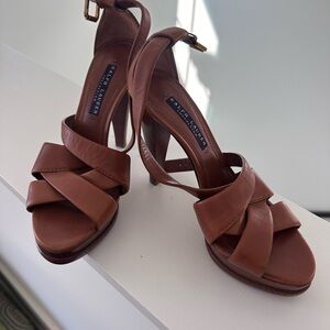 Ralph Lauren Collection Brown Learher Heels